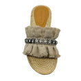 Load image into Gallery viewer, See by Chloe Beige Mollie Linen Rhinestone Espadrille Sandals
