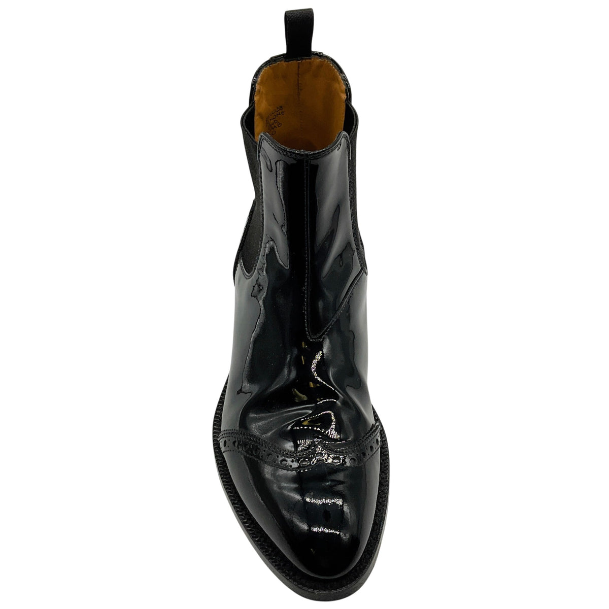 Church's Black Patent Wingtip Brogue Chelsea Booties