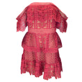 Load image into Gallery viewer, Self-Portrait Red Off-the-Shoulder Tiered Guipure Lace Mini Dress
