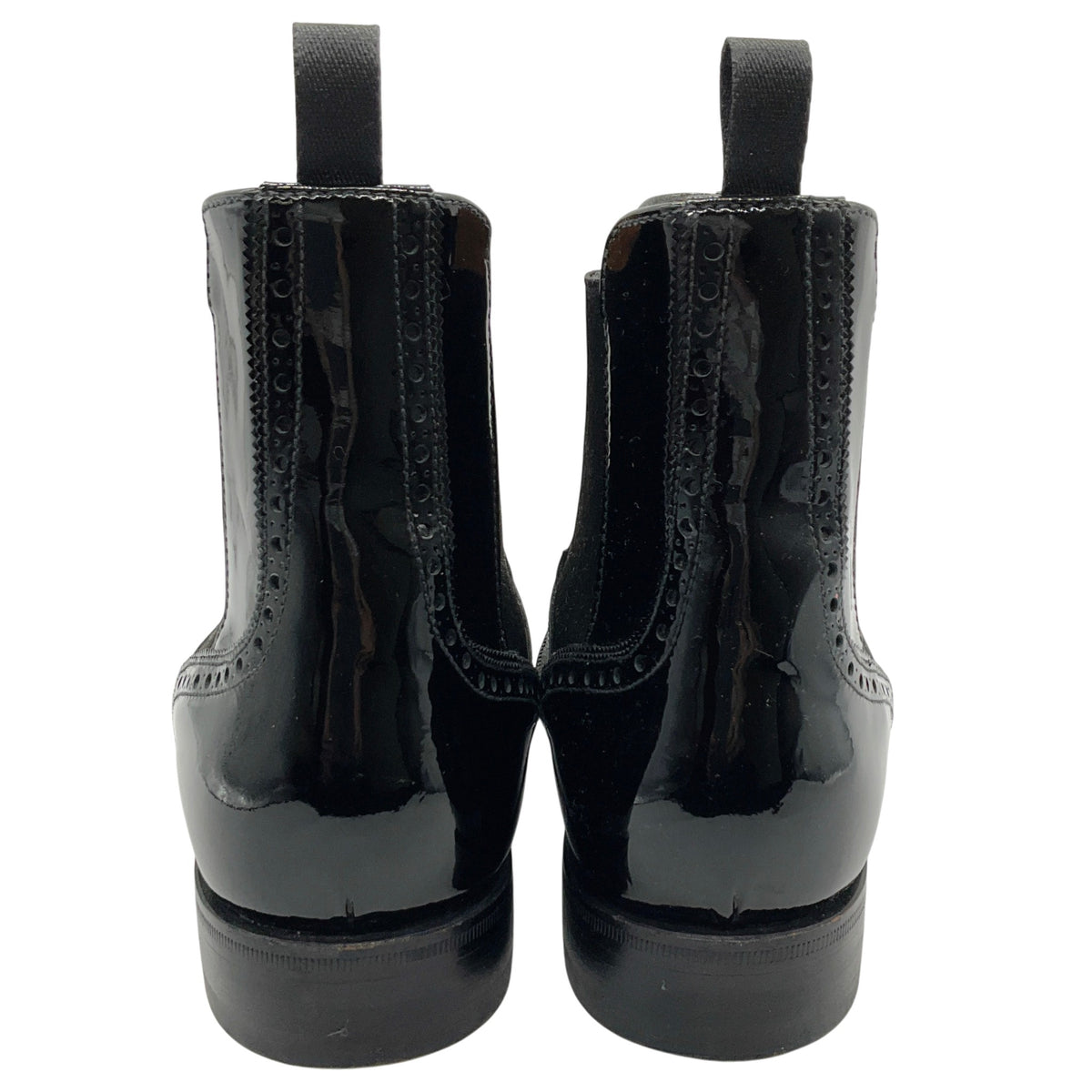 Church's Black Patent Wingtip Brogue Chelsea Booties