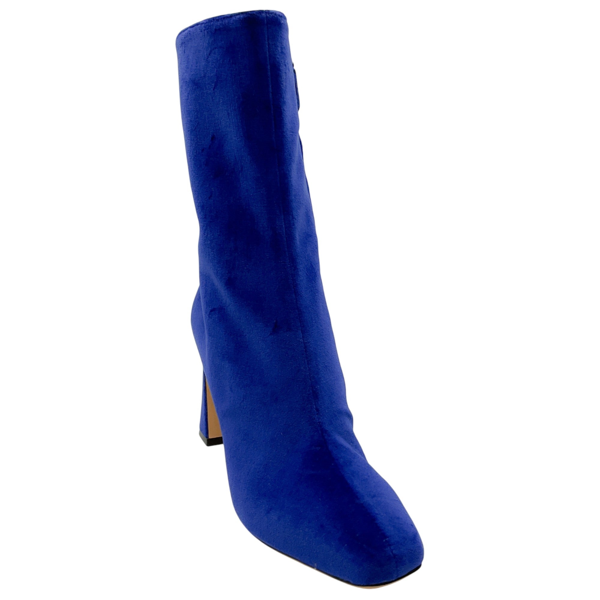 Alberta Ferretti Cobalt Blue Velvet Booties
