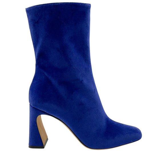 Alberta Ferretti Cobalt Blue Velvet Booties