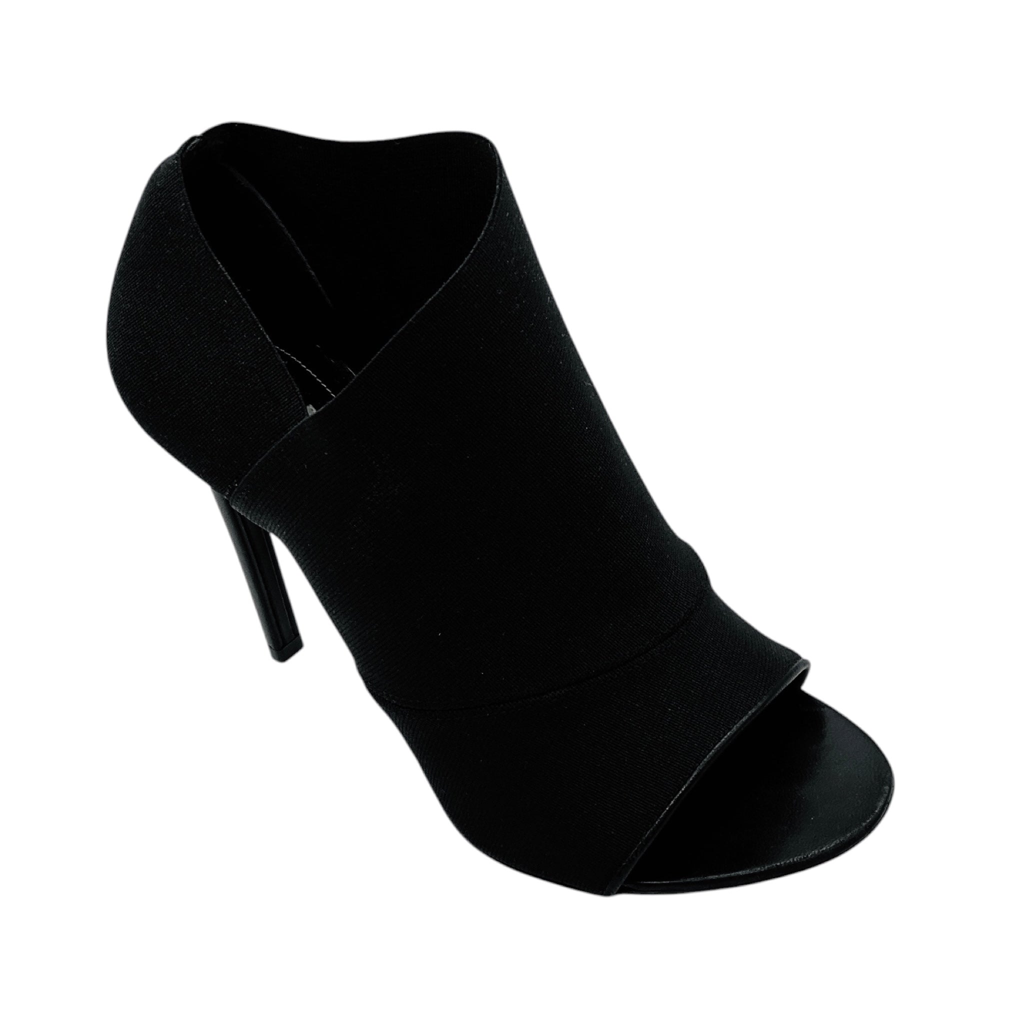 Balenciaga Black Stretch Open Toe Booties
