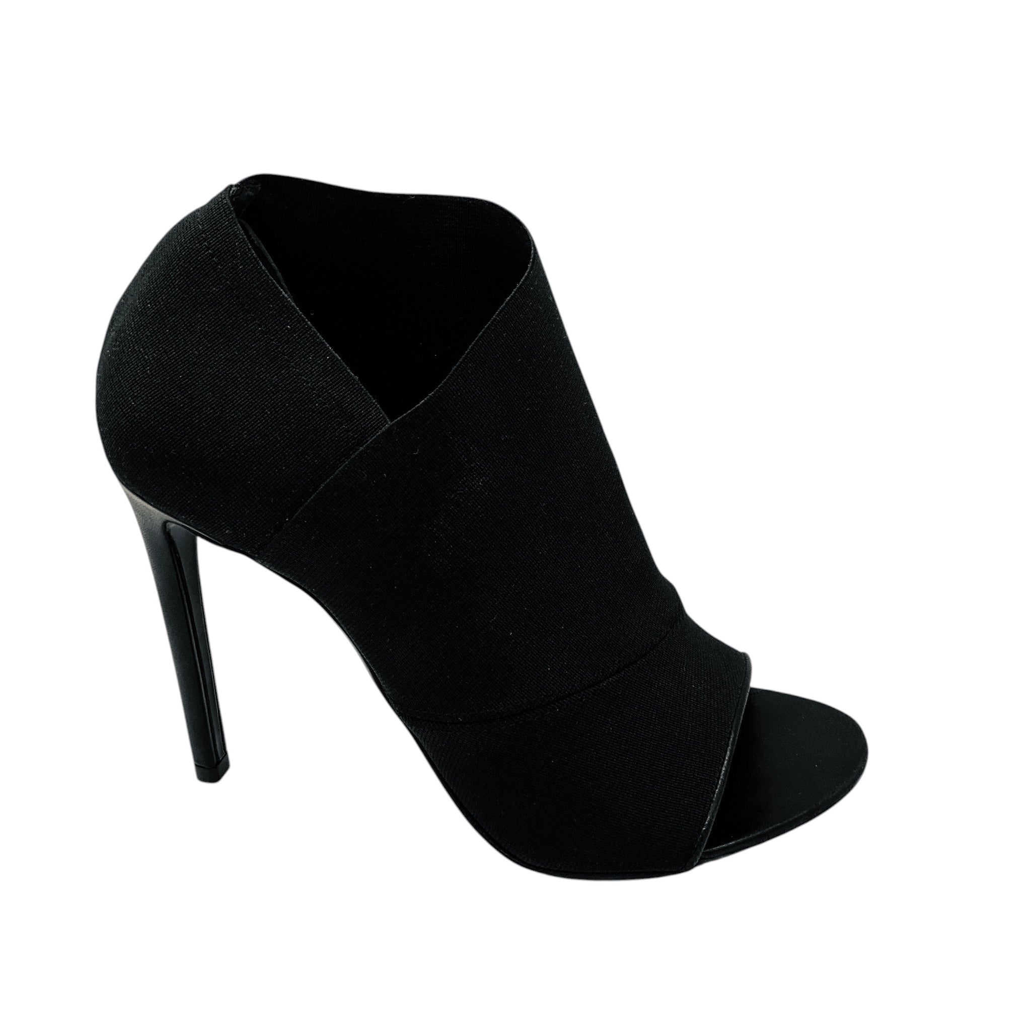 Balenciaga Black Stretch Open Toe Booties