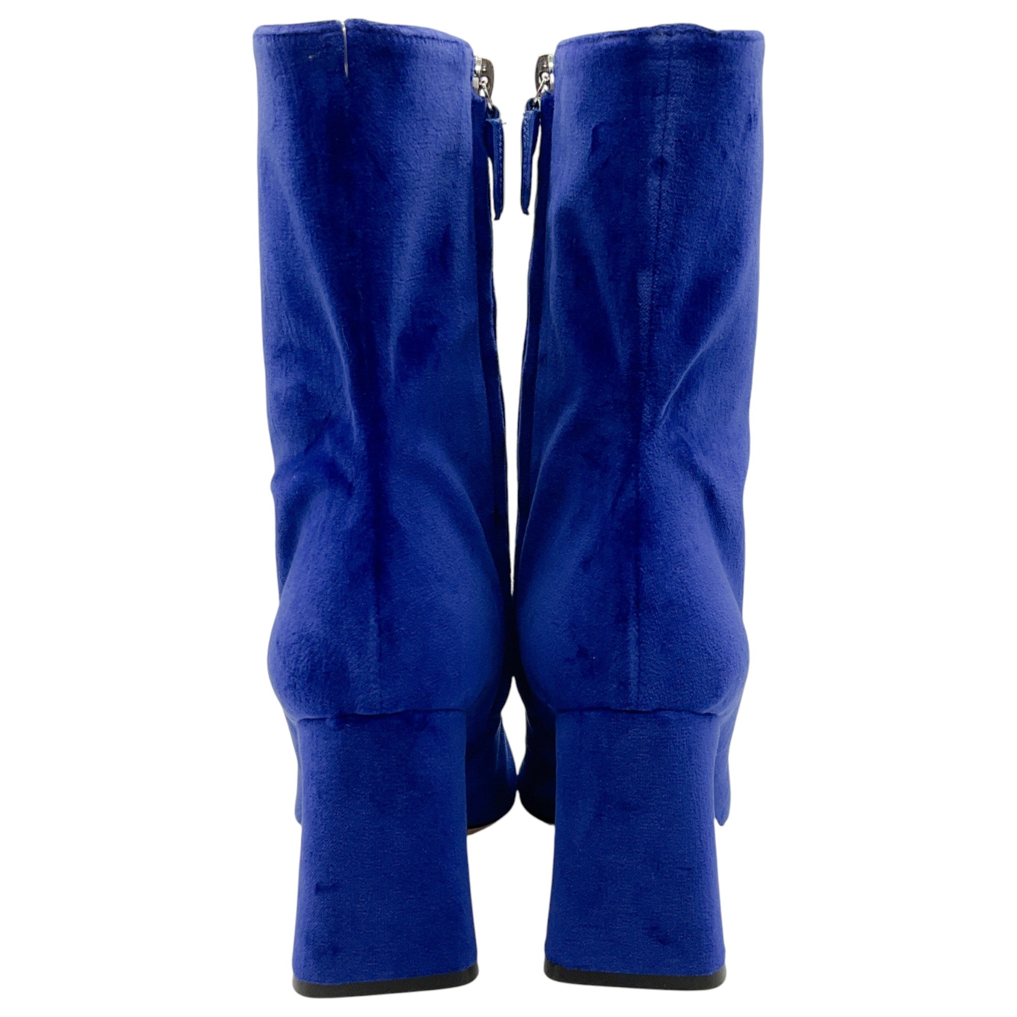 Alberta Ferretti Cobalt Blue Velvet Booties