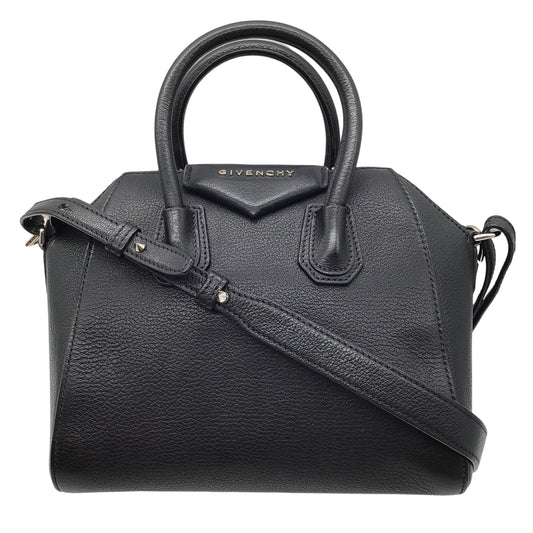 Givenchy Black Grained Leather Mini Antigona Satchel Handbag