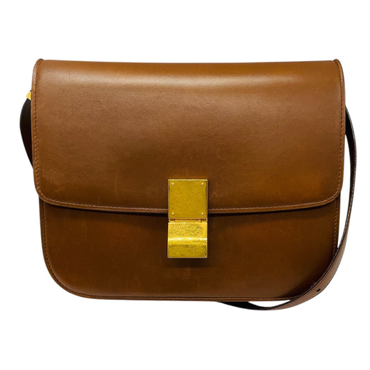 Celine Light Brown Classic Box Calfskin Leather Bag