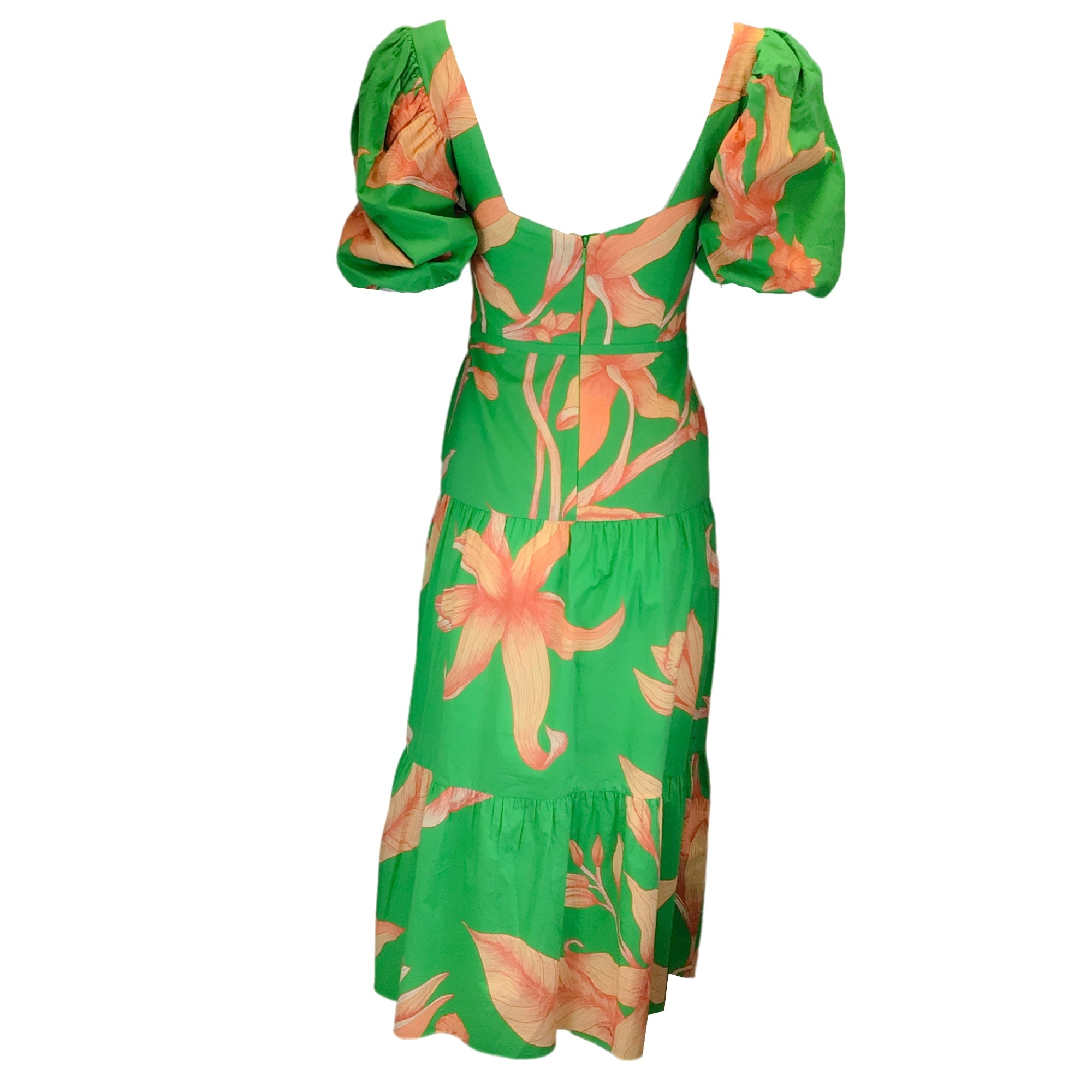 Johanna Ortiz Emerald Green Colorful Culture Midi Dress