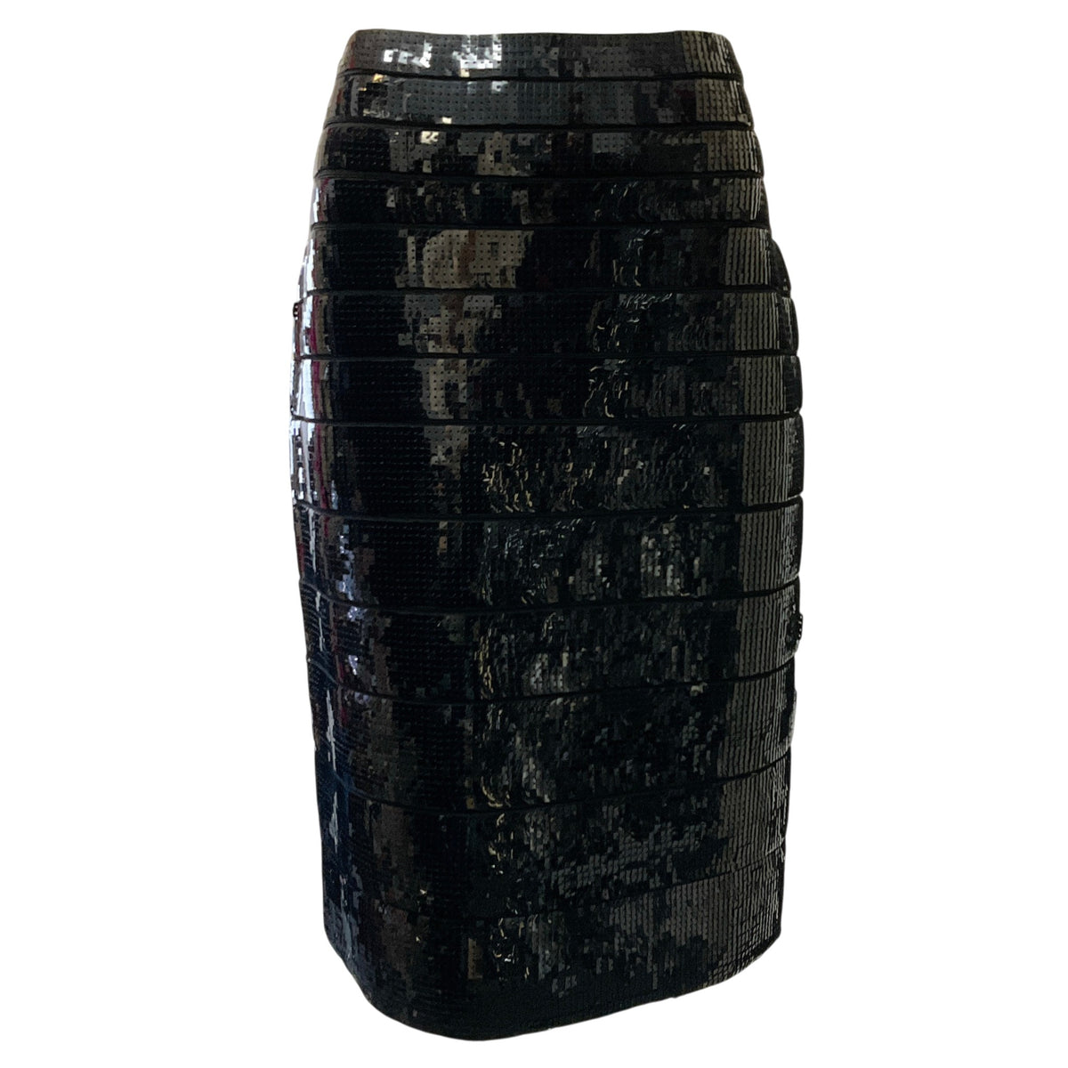 Herve Leger Black Sequined Skirt
