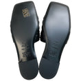 Load image into Gallery viewer, Casadei Black Leather Ruched Flat Slides with Crystals
