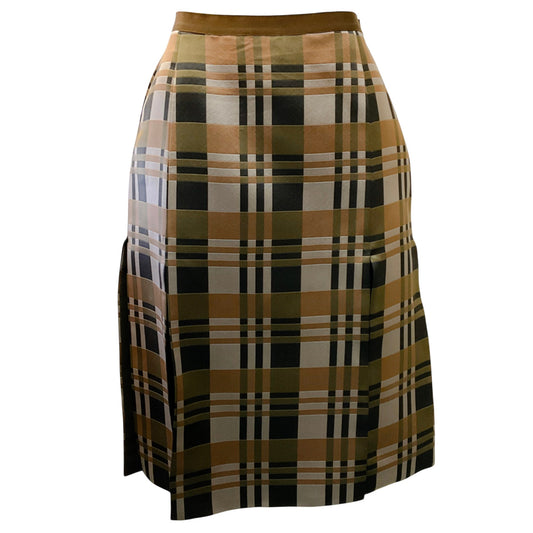 Behnaz Sarafpour Brown / Black Silk Car Wash Skirt

