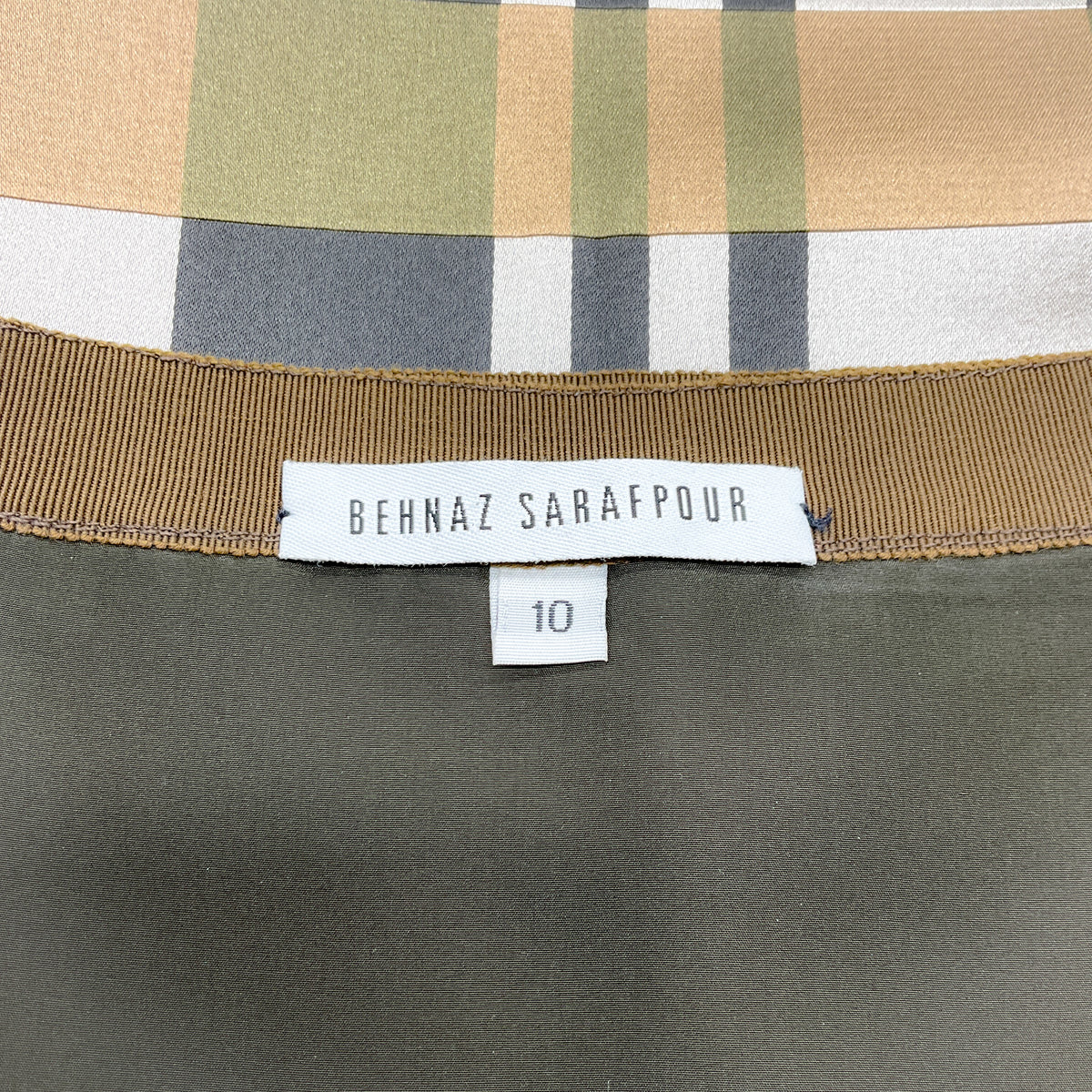 Behnaz Sarafpour Brown / Black Silk Car Wash Skirt