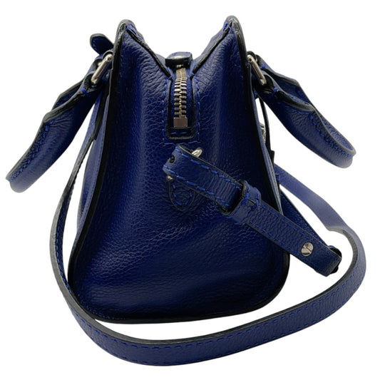 Alexander McQueen Blue Leather Mini Padlock Two Way Bag