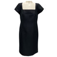 Load image into Gallery viewer, Lee Anderson Couture Black Cap Sleeved Square Neck Cocktail Dress
