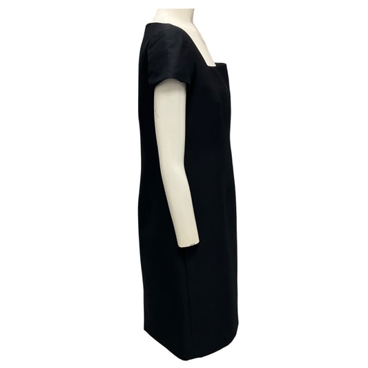 Lee Anderson Couture Black Cap Sleeved Square Neck Cocktail Dress