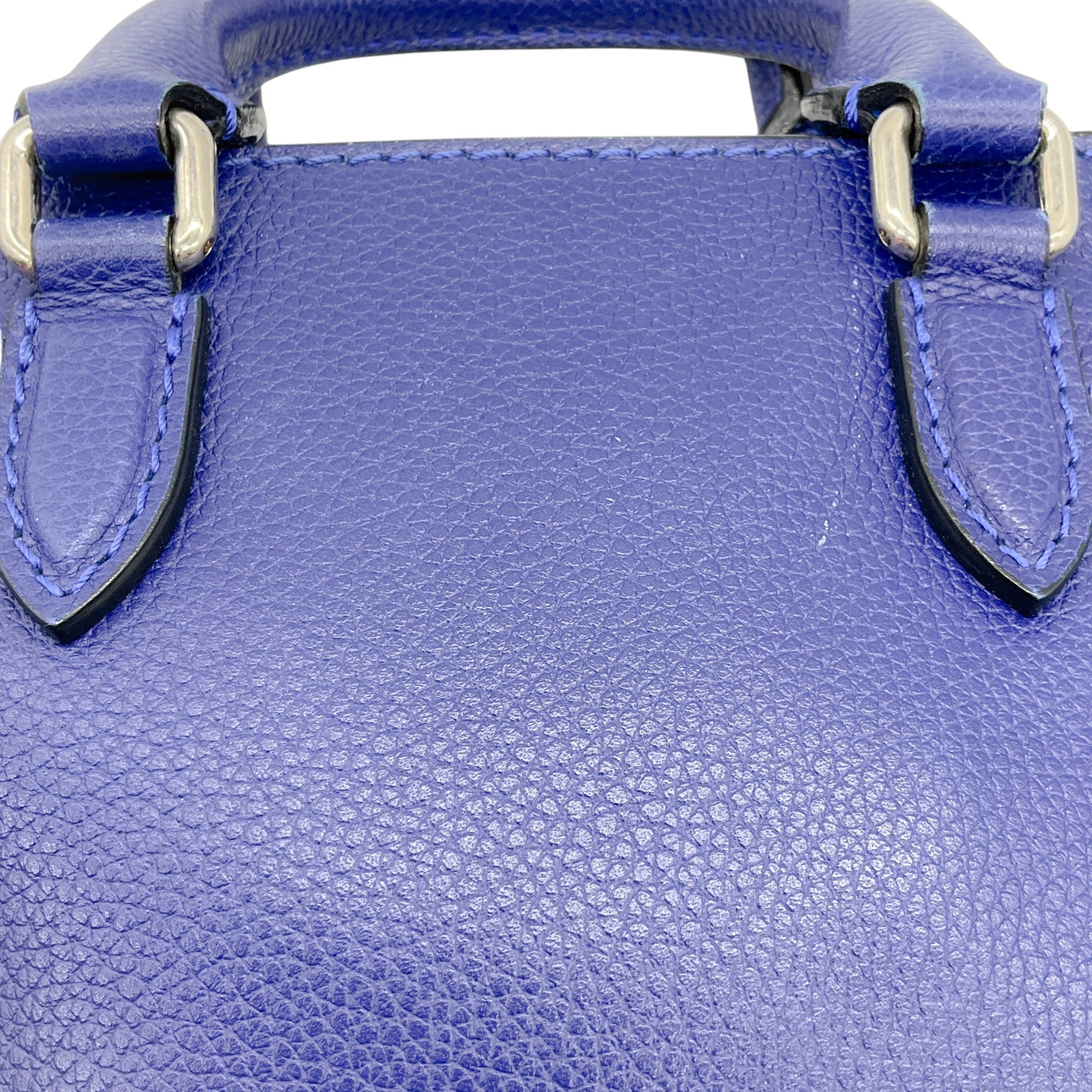 Alexander McQueen Blue Leather Mini Padlock Two Way Bag