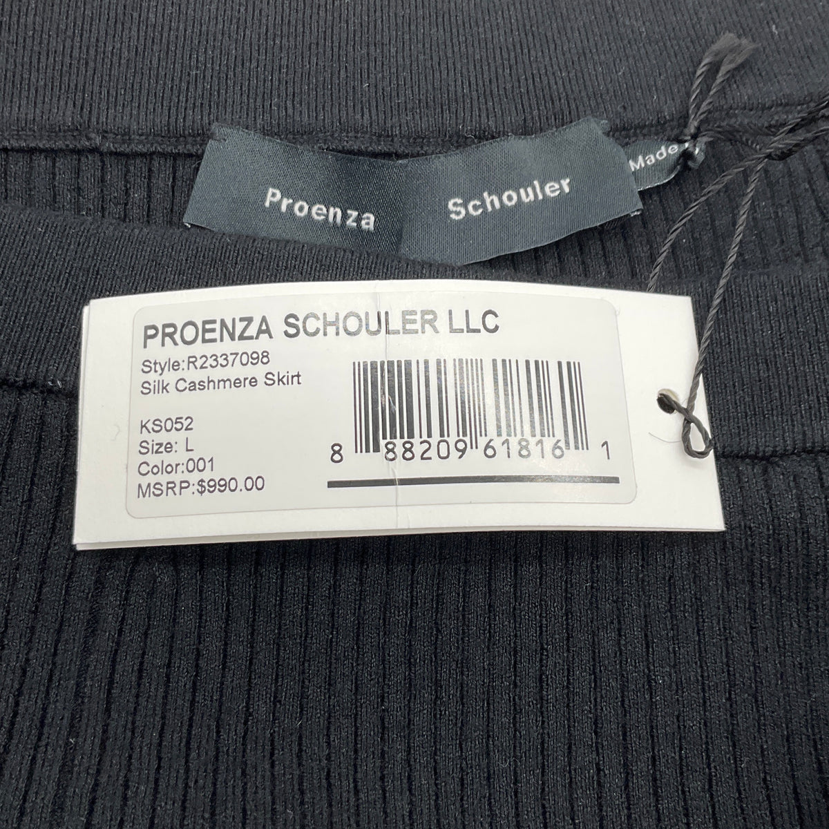 Proenza Schouler Black Silk / Cashmere Knit Midi Skirt