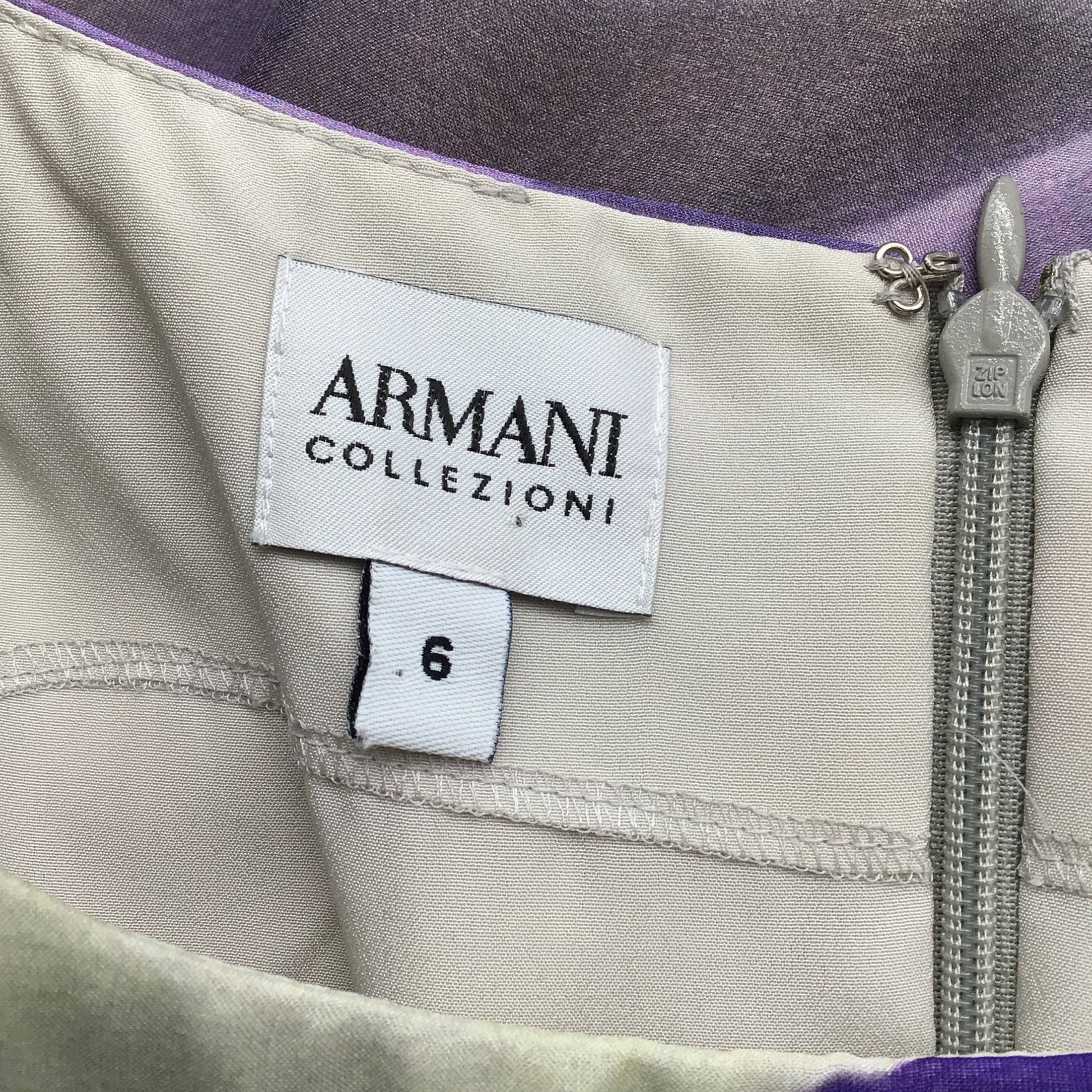 Armani Collezioni Purple Multi Printed Sleeveless Silk Midi Dress