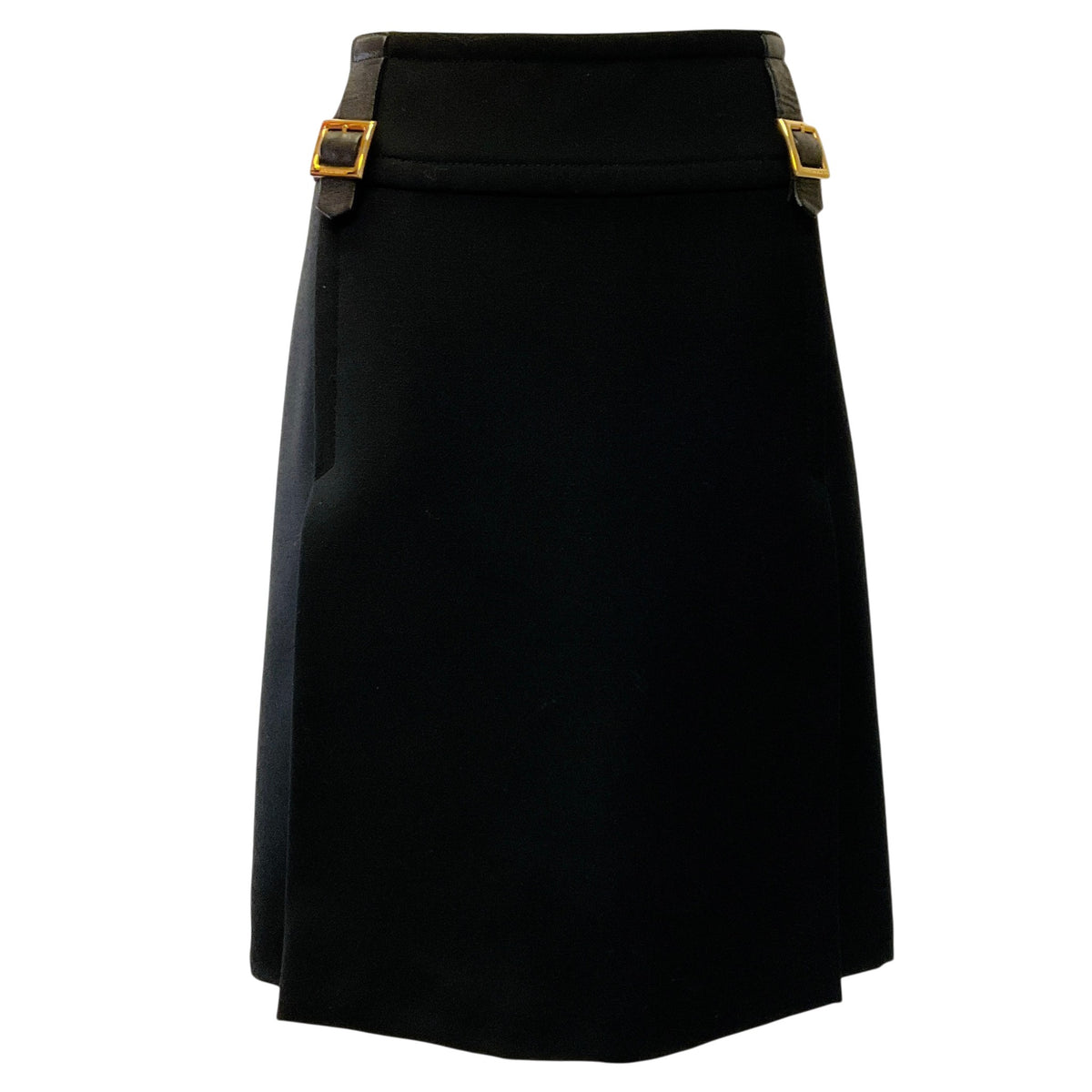 Dolce & Gabbana Black Wool Kilt Skirt
