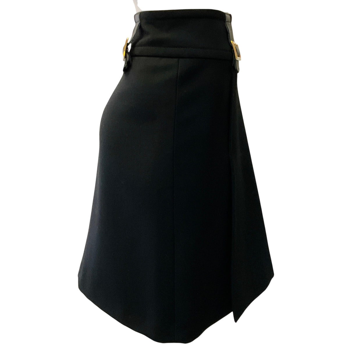 Dolce & Gabbana Black Wool Kilt Skirt