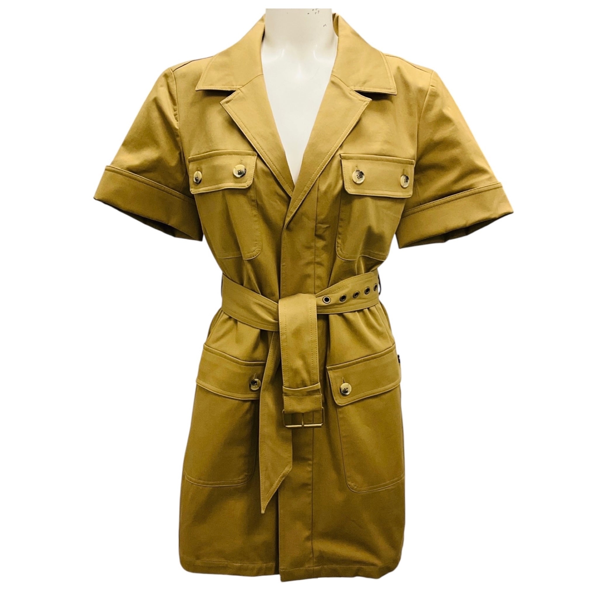 Frame Tan Khaki The Utility Dress with Belt