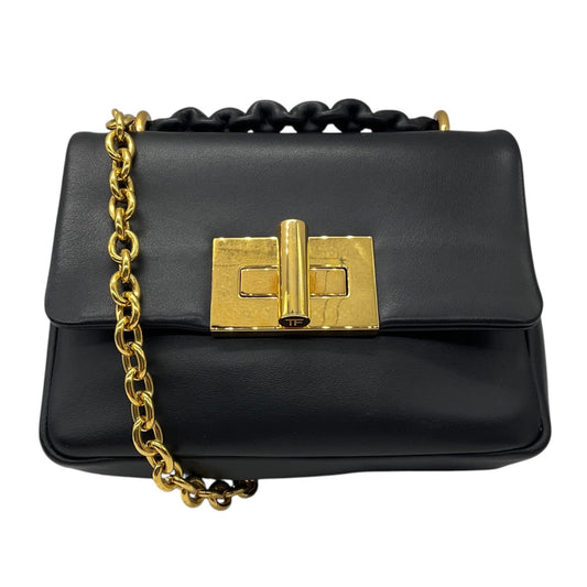 Tom Ford Black Leather Small Natalia Handbag with Gold Hardware