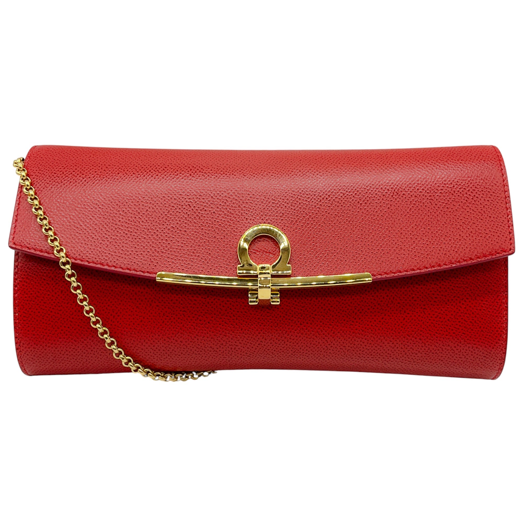 Salvatore Ferragamo Red Leather Mini Gancini Bag
