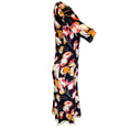 Load image into Gallery viewer, Marni Black / Red Multi Satin Trimmed Floral Printed Crepe Midi Dress
