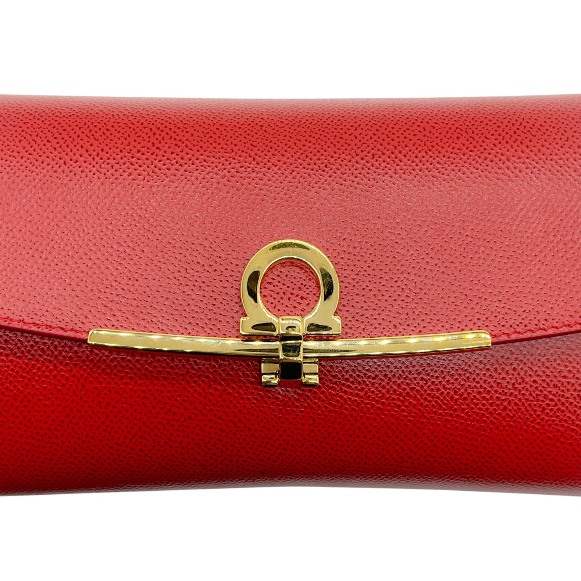 Salvatore Ferragamo Red Leather Mini Gancini Bag