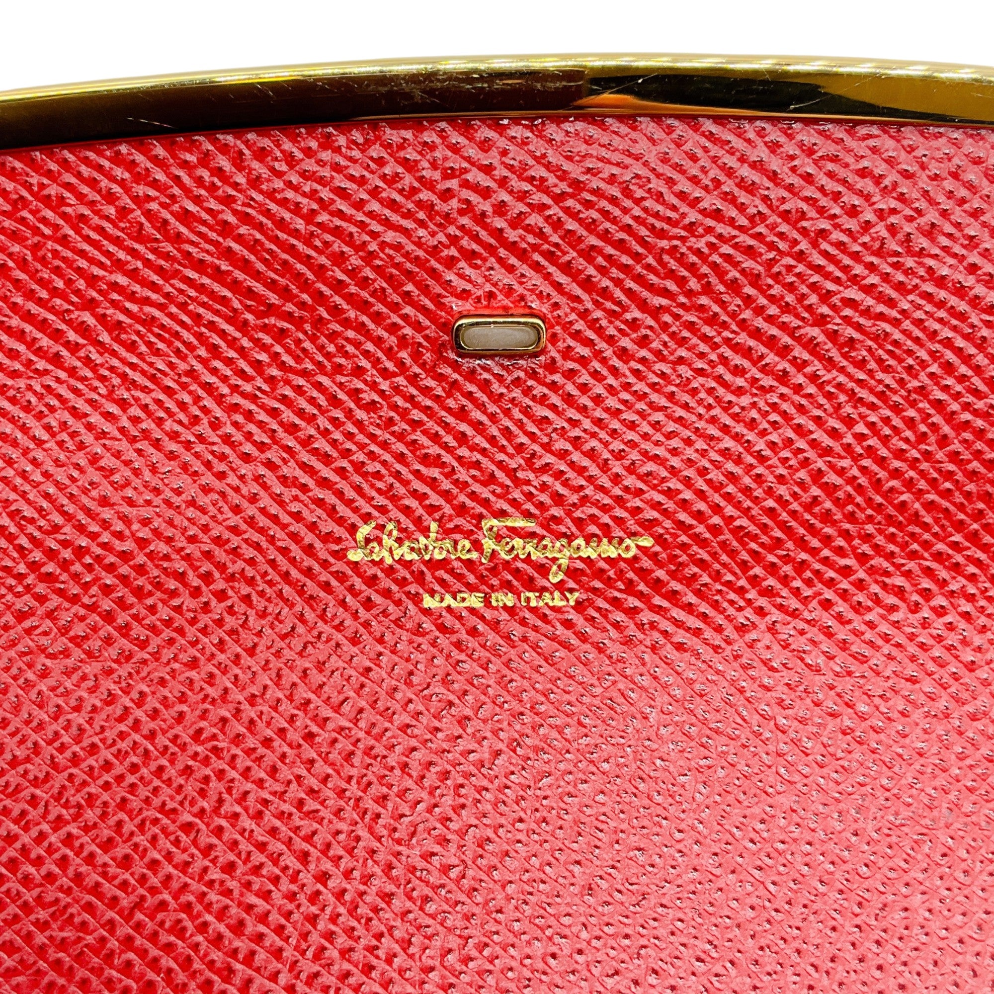 Salvatore Ferragamo Red Leather Mini Gancini Bag