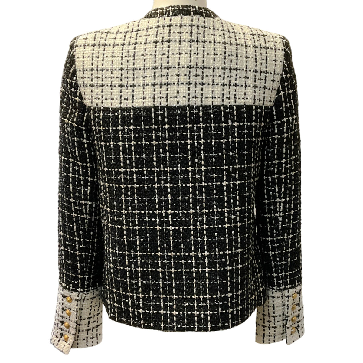 Alice + Olivia Black / White Jaydn Combination Tweed Jacket