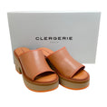 Load image into Gallery viewer, Robert Clergerie Logan Brown Leather Cessy Platform Mules
