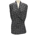Load image into Gallery viewer, St. John Couture Black / White Printed Sleeveless Silk Top
