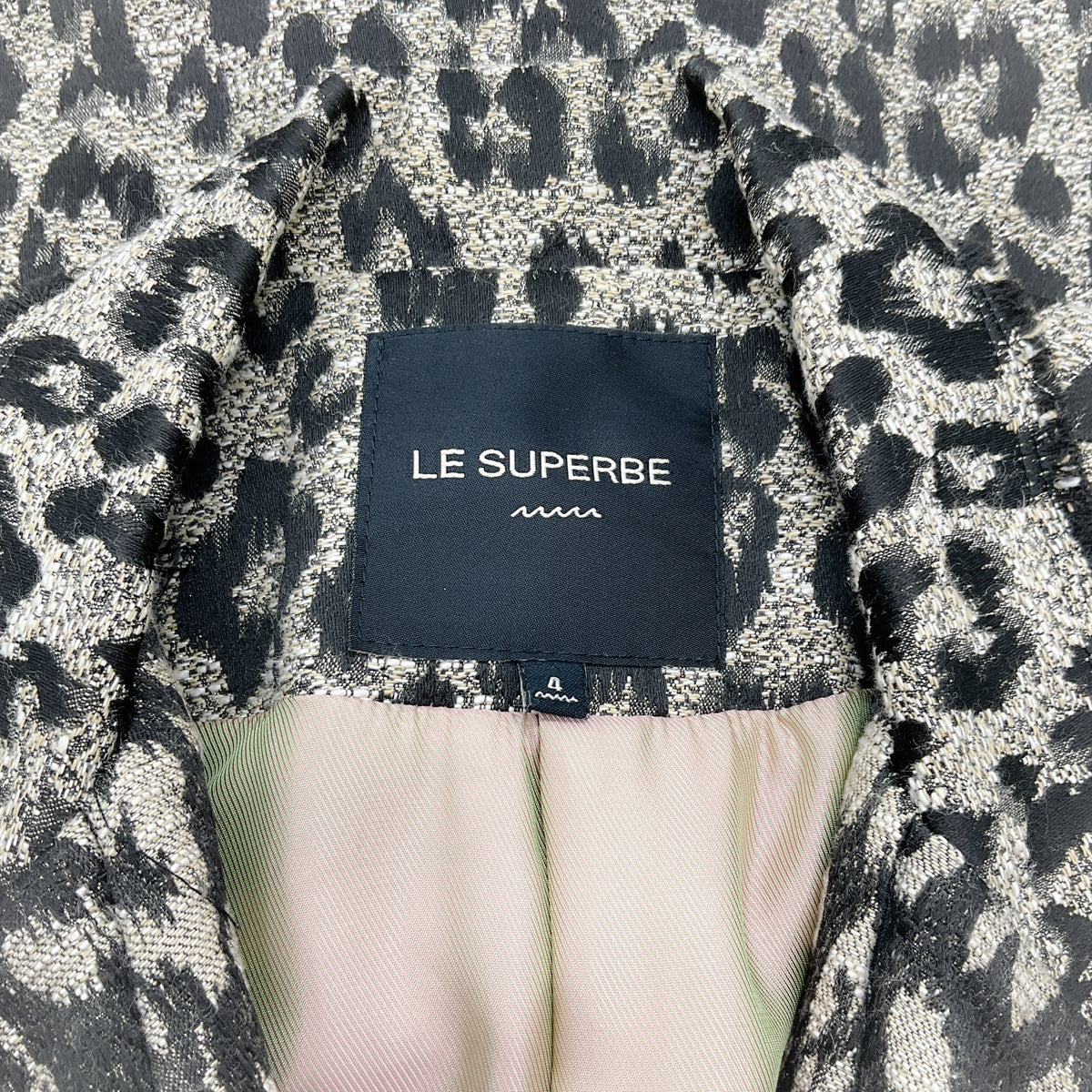 Le Superbe Black / Beige Leopard Print Blazer
