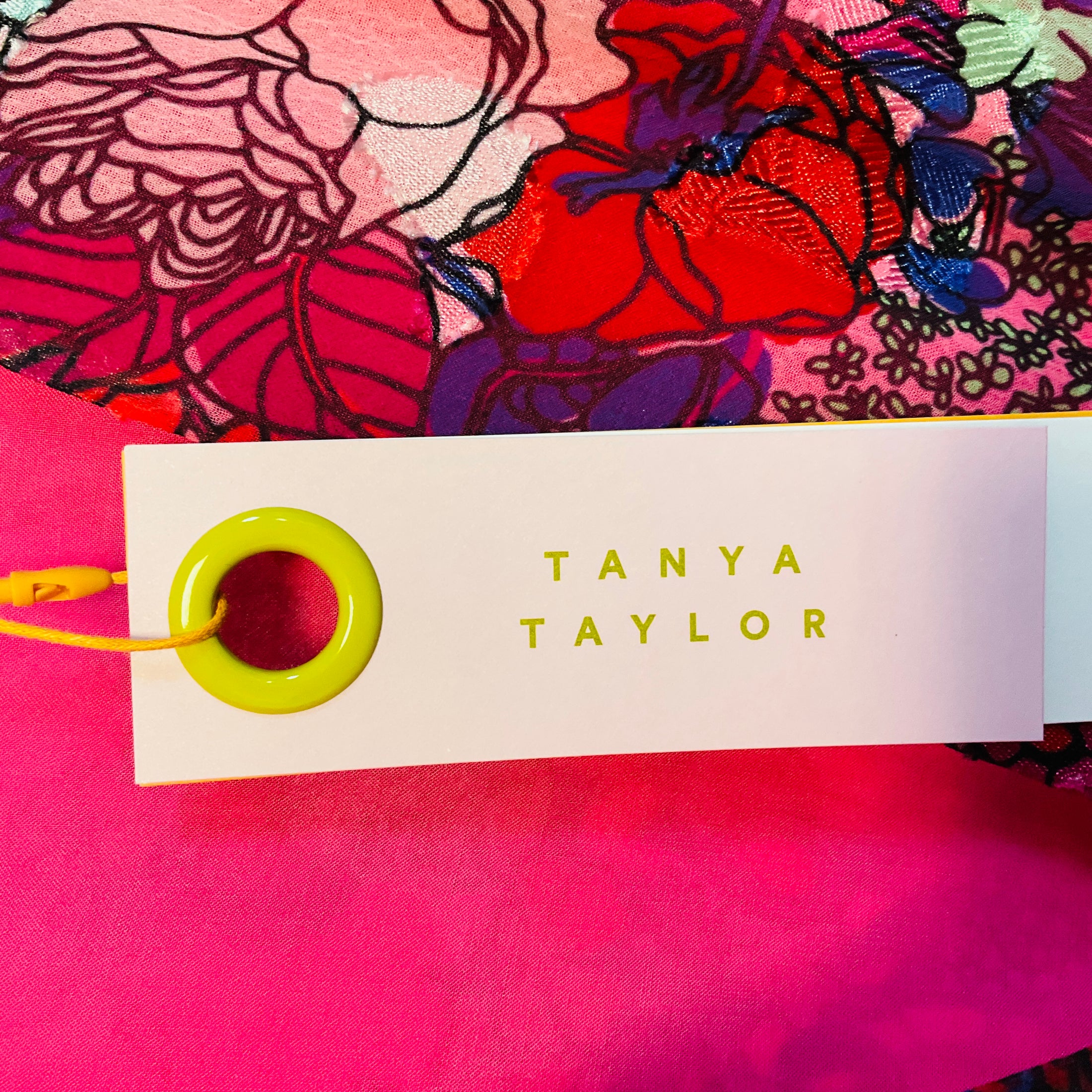 Tanya Taylor Pink Multi Floral Printed Blaire Maxi Dress with Belt