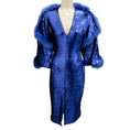 Load image into Gallery viewer, Sally LaPointe Blue Fur Trimmed Sequined Dress
