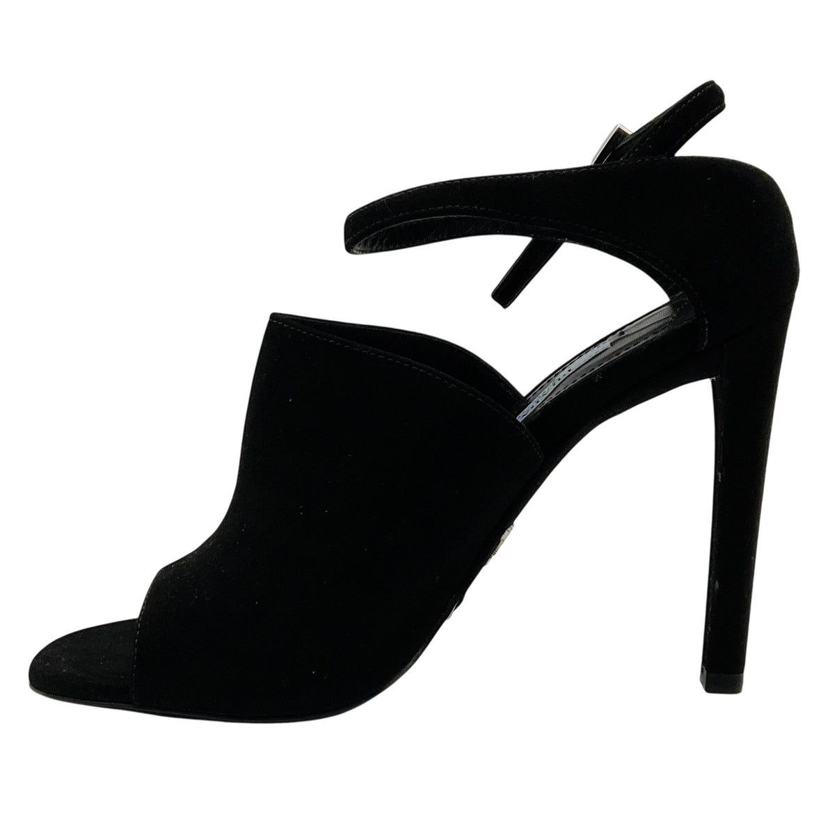 Prada Black Suede Peep Toe Ankle Booties
