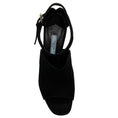 Load image into Gallery viewer, Prada Black Suede Peep Toe Ankle Booties
