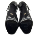 Load image into Gallery viewer, Prada Black Suede Peep Toe Ankle Booties
