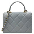 Load image into Gallery viewer, Chanel Light Blue Quilted Caviar Leather Retro Top Handle Flap Bag
