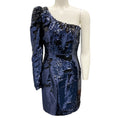 Load image into Gallery viewer, Amen Navy Blue Sequined One Shoulder Cocktail Dress
