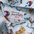 Load image into Gallery viewer, HVN Light Blue Printed Short Sleeved V-Neck Silk Dress
