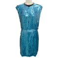 Load image into Gallery viewer, Brandon Maxwell Blue Sequined Cocktail Dress
