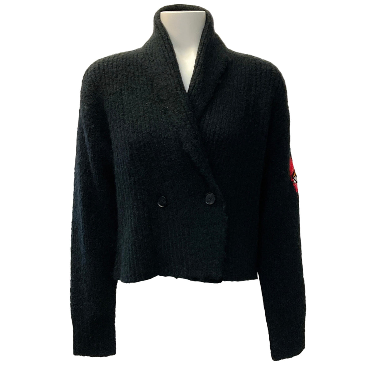 Raquel Allegra Black Alpaca / Wool Arcadia Cardigan Sweater

