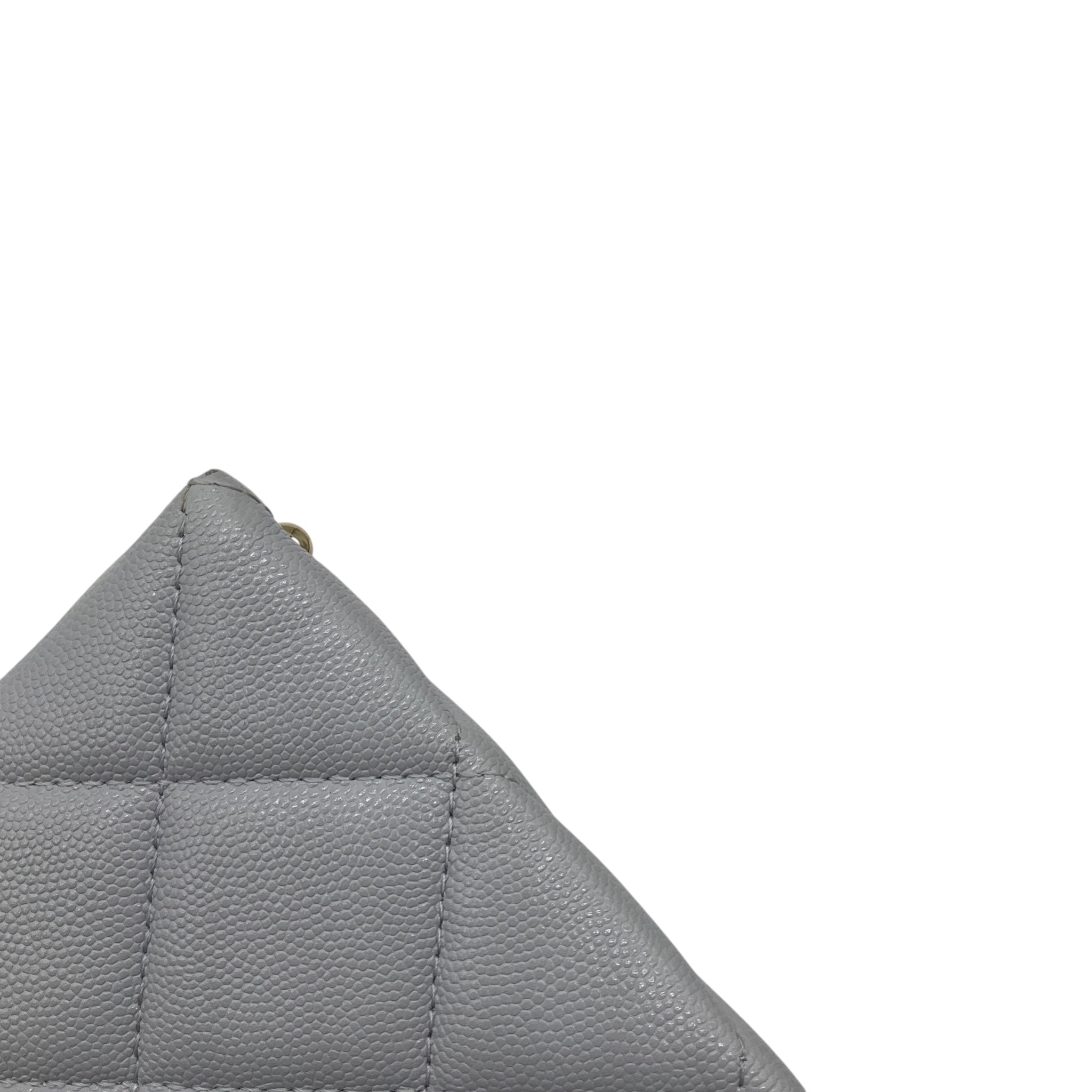 Chanel Light Blue Quilted Caviar Leather Retro Top Handle Flap Bag