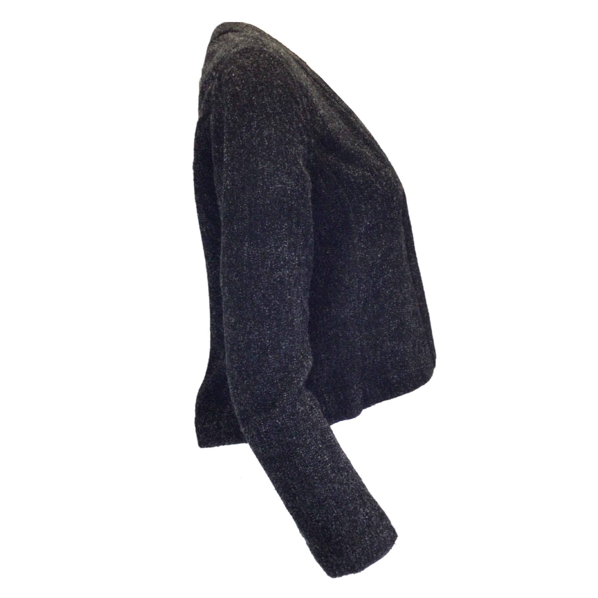 Akris Charcoal Grey Boucle Knit Wool and Alpaca Knit Jacket
