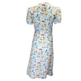 Load image into Gallery viewer, HVN Light Blue Printed Short Sleeved V-Neck Silk Dress
