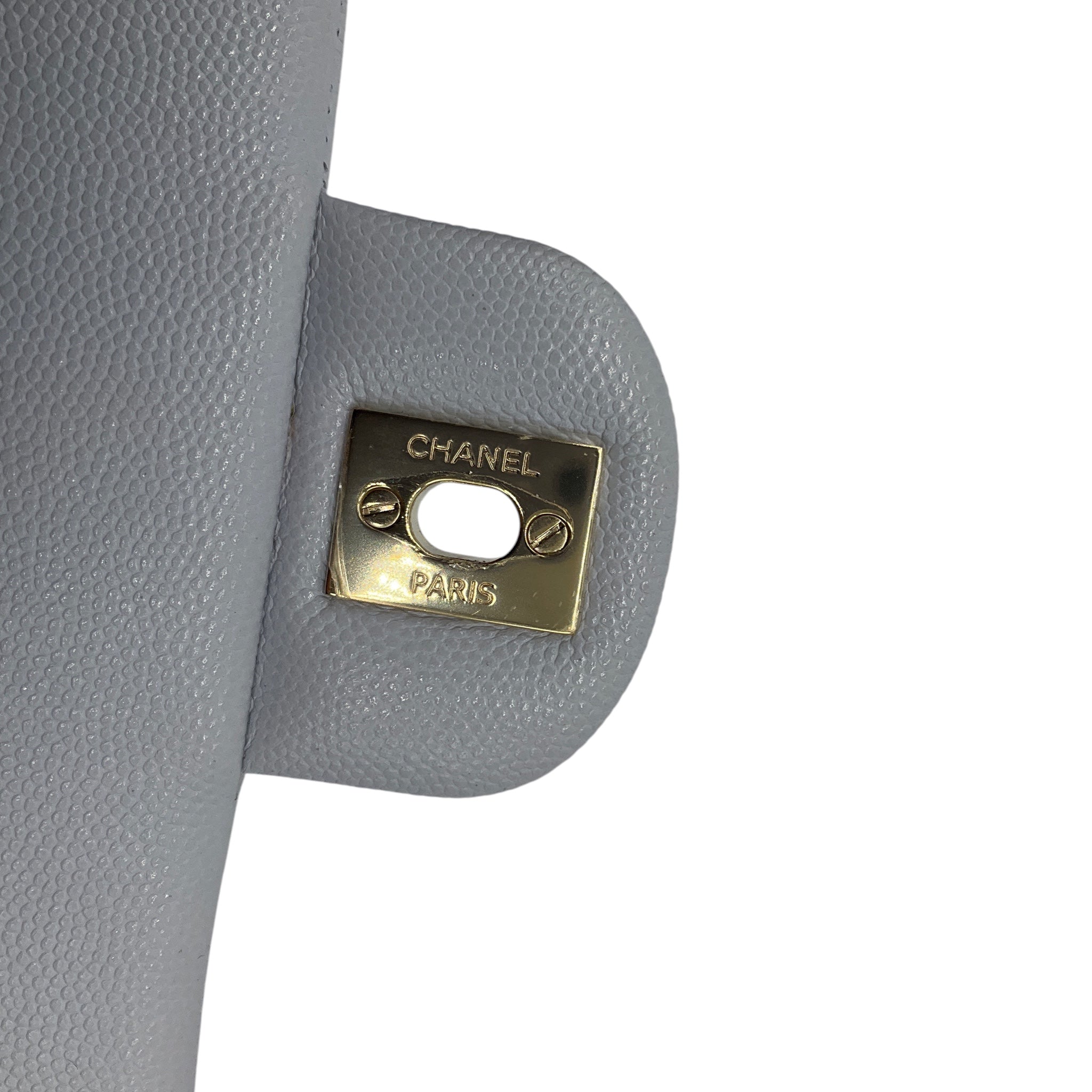 Chanel Light Blue Quilted Caviar Leather Retro Top Handle Flap Bag