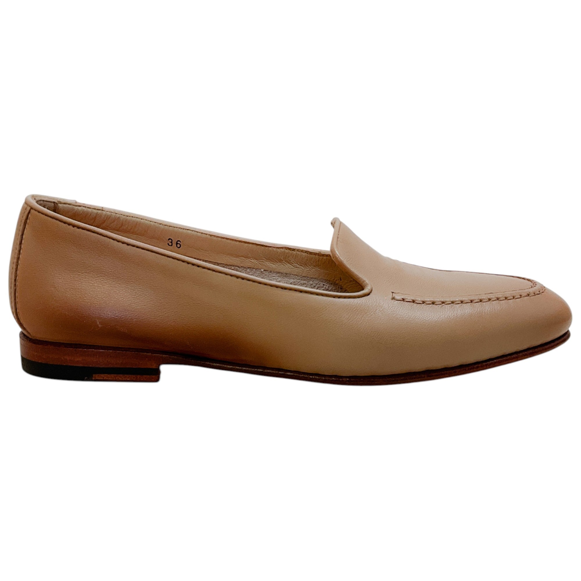 Santoni Beige Leather Loafers