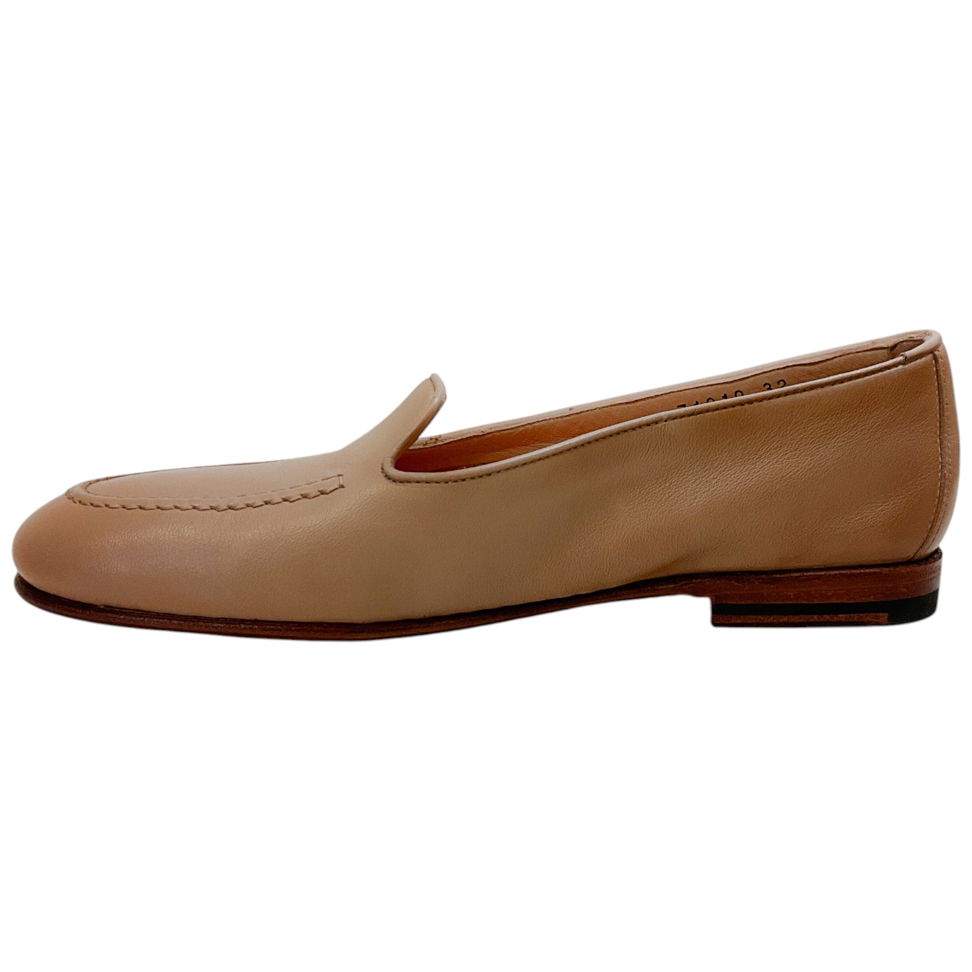 Santoni Beige Leather Loafers